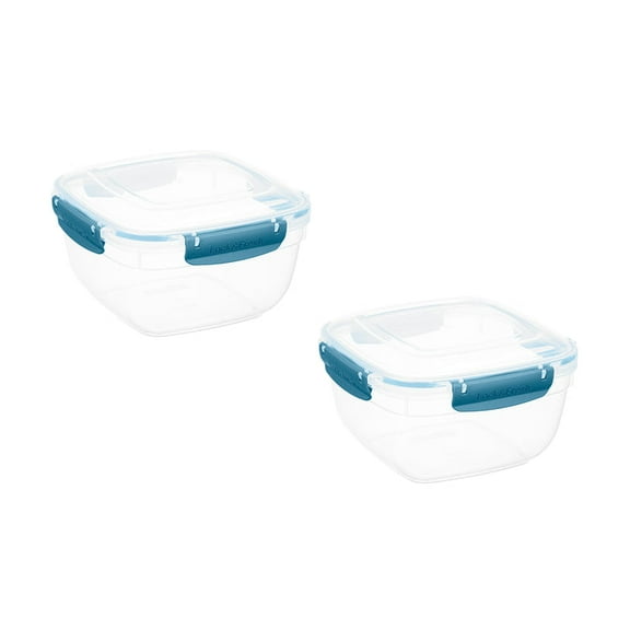 Superio Lock and Fresh Airtight Food Storage Containers with Lids for Kitchen Pantry Organization , BPA Free, Lunch, and Meal Prep Plastic Containers, 80 oz. Square Sealed Container, Blue, 2 pack