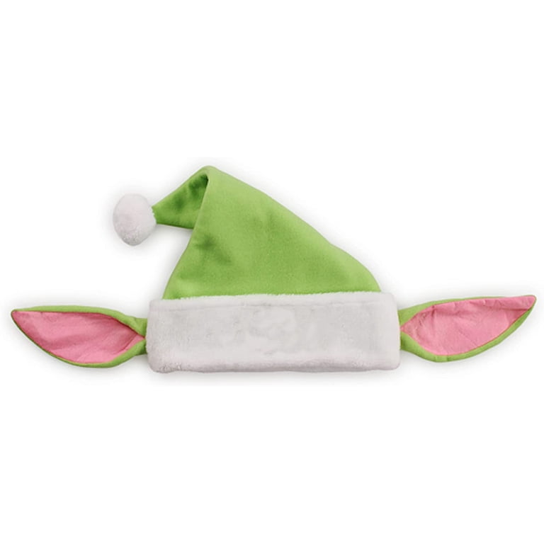 Star Wars Mandalorian Grogu Green Santa Hat with Ears 