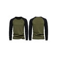 thumbnail image 1 of Nituyy T-Shirt à Manches Longues pour Hommes Col Rond Contrasté Patchwork Décontracté d'Automne, 1 of 6