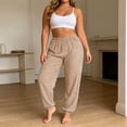 thumbnail image 4 of FchengtaiS Striped Pants for Women High Waisted Wide Leg Pant Casual Palazzo Trousers with Pockets, 4 of 6