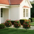 thumbnail image 3 of Resenkos 31-Inch Artificial Camellia Tree Set of 2 with Red Flowers - Green/Red, 3 of 8