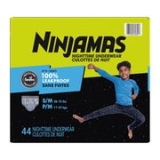 Ninjamas Boys Bedwetting Nighttime Underwear, Size S/M (37-90 lbs), 44 Count (Select for More Options)