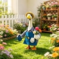 thumbnail image 7 of Cute Porch Goose Summer Outfit Gardening Costume Set, Blue Gingham Dress Apron with Hat and Flower Pot Accessories for 19-23 Inch Porch Goose Clothes Garden Decor, 7 of 7