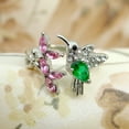 thumbnail image 3 of Soumake Elegant Cubic Zirconia Flower Bird Open Ring Women Party Wedding Jewelry Gift, 3 of 7