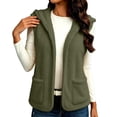 thumbnail image 4 of Perfectbot Women's Fuzzy Hooded Vest Open Front Sleeveless Jacket Fall Winter Layering Outerwear with Pockets, 4 of 7