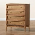 thumbnail image 2 of Bowery Hill Commode à 4 Tiroirs en Bois Fini Noyer Frêne et Rotin, 2 of 10