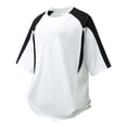 thumbnail image 3 of TKKCS Mens Raglan Half Sleeve T Shirt- Stretch Loose Fit Crew Neck Color Block Summer Casual Tees White Size 4XL, 3 of 8