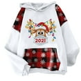 thumbnail image 4 of Aloohaidyvio Hoodies,Christmas Plaid Print Graphic Sweatshirt for Women Long Sleeve Pullover Shirt Blouse, 4 of 5