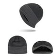 thumbnail image 3 of Beanies Hats for Men Women Unisex Couples Winter Hat Boys Girls Sherpa Fleece Lined Stripe Soft Warm Knitted Ski Snow Slouch Skull Cap, 3 of 3