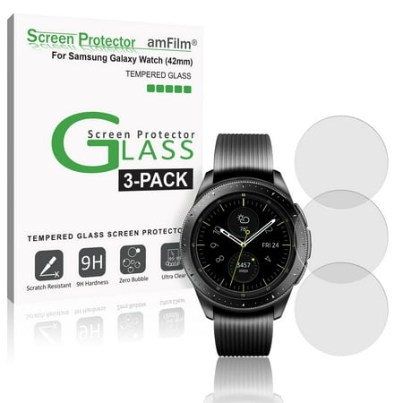 amFilm Galaxy Watch (42 mm) Tempered Glass Screen Protector for 2018 Samsung Galaxy Watch (3 (Best Smartwatch For Galaxy S8)