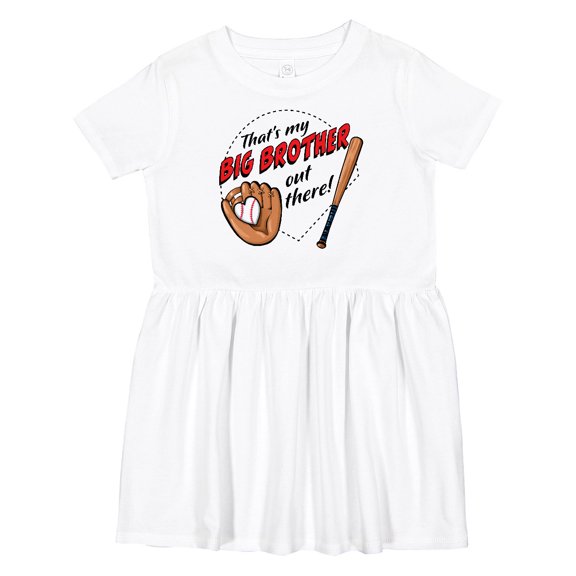 Inktastic That's My Big Brother out There Baseball Girls Toddler Dress