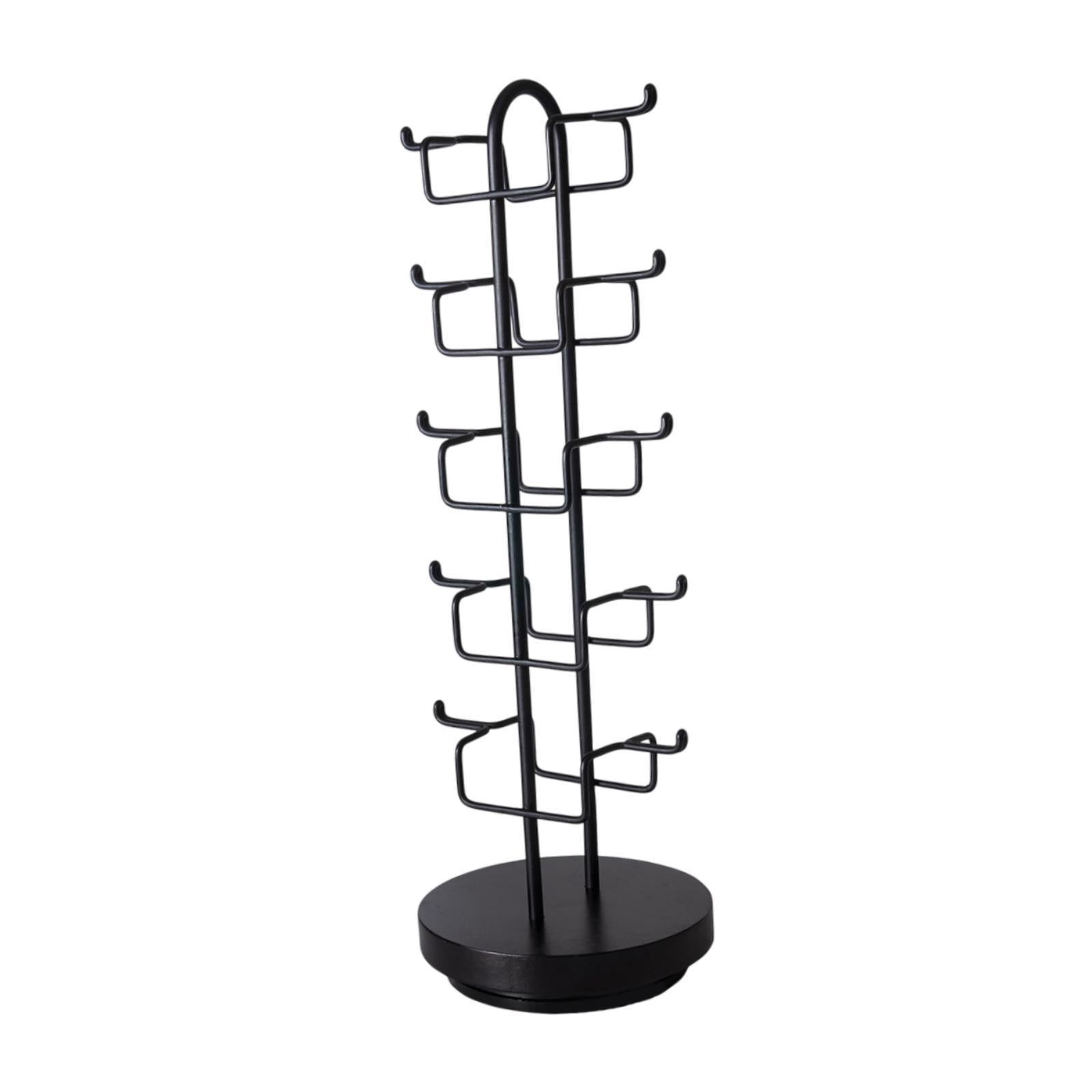 Stgfyxgs 5 Tier Sunglasses Organizer Jewelry Eyewear Display Sunglasses Holder Stand Home Decor Office Gifts for Women Sunglasses Rack Black