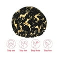 thumbnail image 5 of Kdxio Elegant Gold Moose Print Shower Cap for Women,Elastic and Reusable,Double Waterproof Layers Bathing Hat, 5 of 6