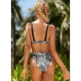 thumbnail image 5 of Women High Cut Bikini Set Tie Shoulder Swimsuits Bathing Suits 2 Piece Swimwear, 5 of 5
