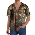 thumbnail image 7 of Lsque Vintage Poker Chips print Men's Cuban Collar Short Sleeve Shirt Summer Beachwear Casual Button Down Fashionable Vacation Leisure Shirt-X-Large, 7 of 7