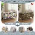 thumbnail image 5 of Jiueut Colorful Cat Pattern Rectangle Ottoman Cover Stretch Storage Ottoman Bench Slipcover Folding Storage Footrest Stool Slipcover Footstool Protector Cover with Elastic Bottom, S, 5 of 7