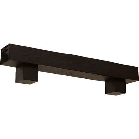

Ekena Millwork 8 H x 8 D x 48 W Rough Cedar Faux Wood Fireplace Mantel Kit w/ Alamo Corbels Premium Hickory