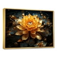 thumbnail image 2 of Designart "Tranquil Golden Lotus II" Lotus Floater Framed Wall Art Living Room, 2 of 5