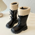thumbnail image 2 of NIEWTR Girl's Leather Knee High Riding Boots Waterproof Snow Boots Warm - Winter Boots(Toddler/Little Kid/Big Kid) Girls Autumn Winter Boots Size 11, 2 of 7