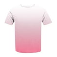 thumbnail image 5 of EHTMSAK Dressy Womens Tops Plus Size Solid Tee Shirts Clearance Crew Neck Ladies Short Sleeve Tops with Lower Sides Summer Womens Plus-Size Tops for Leggings Pink 5X, 5 of 7