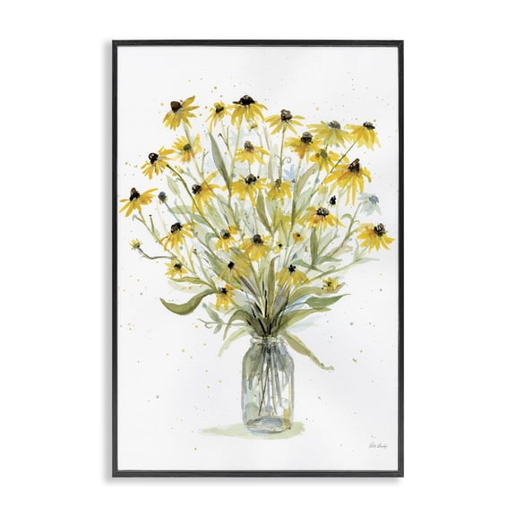 Stupell Industries Rustic Lodge Black-Eyed Susans Black Framed Giclee Art, 12 x 18, by Patti Bishop