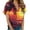 Orange, variant on EQWLJWE Womens Tops Casual Plus,Summer Tops for Women 2024 Trendy Vacation,Women's Hawaiian Shirt Printed Round Neck Short Sleeved T-shirt Top Short Sleeved Lapel Top/shirt