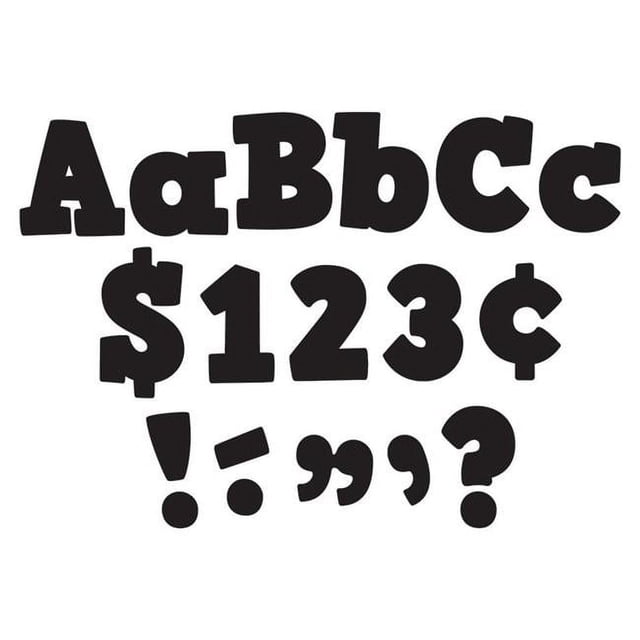 Teacher Created Resources TCR5822-3 4 in. Black Bold Block Letters Combo Pack - Pack of 3