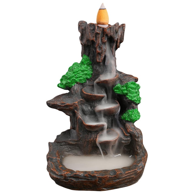 porta incienso decorativo Zerium 1Pza 12.5x19x10cm Humos de Cascada Resina Fuentes de Incienso.