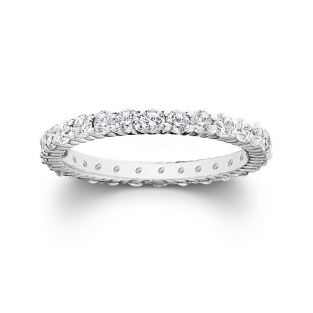 Moissanite Platinum Eternity Ring Band - Platinum 1ct Prong Diamond Eternity Wedding Ring