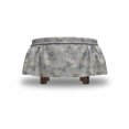thumbnail image 4 of Floral Ottoman Cover, Greyscale Tone Daisies View, 2 Piece Slipcover Set with Ruffle Skirt for Square Round Cube Footstool Decorative Home Accent, Standard Size, Pale Grey Yellow, by Ambesonne, 4 of 5