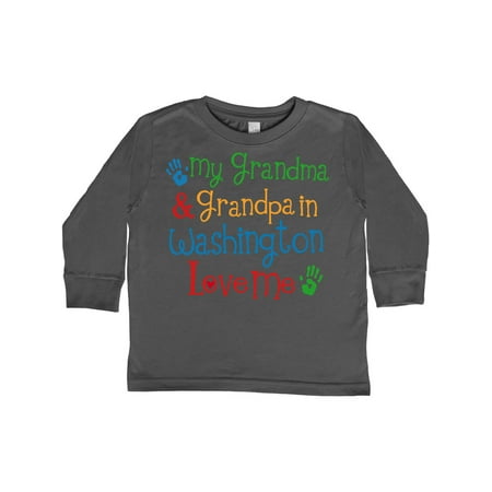 

Inktastic Washington Grandma Loves Me Gift Toddler Boy or Toddler Girl Long Sleeve T-Shirt