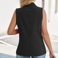 thumbnail image 3 of longantii Women's Summer Blazers Basic Sleeveless Lapel Collar Blazer Vest Slim Fit Business Suit Single Button Wear with Multi-Pocket Black M, 3 of 5
