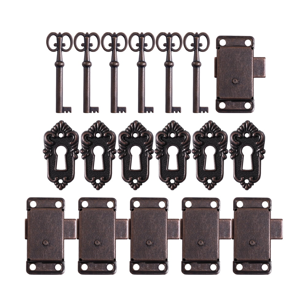 NUOLUX 6 Sets Vintage Locks Antique Jewelry Box Latches