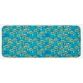 thumbnail image 1 of Floral Kitchen Mat, Modern Design Sketchy Garden Daisy Like Flowers Leaves with Abstract Art, Plush Decorative Kitchen Mat with Non Slip Backing, 47" X 19", Blue Yellow and White, by Ambesonne, 1 of 1