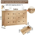 thumbnail image 6 of Joaxswe 6 Drawer Dresser Farmhouse Brown Soft Close Drawers 54 Inch Wide, 6 of 8