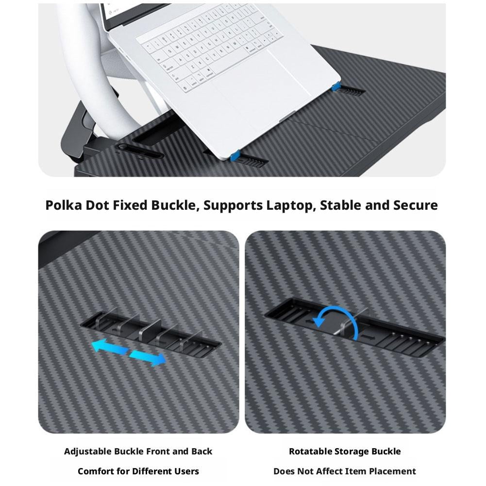 2-in-1 Car Steering Wheel Desk Tray & Car Seat Filler Organizer, Cars Food Tray, Carbon For Laptop, Desk Foldable Cars