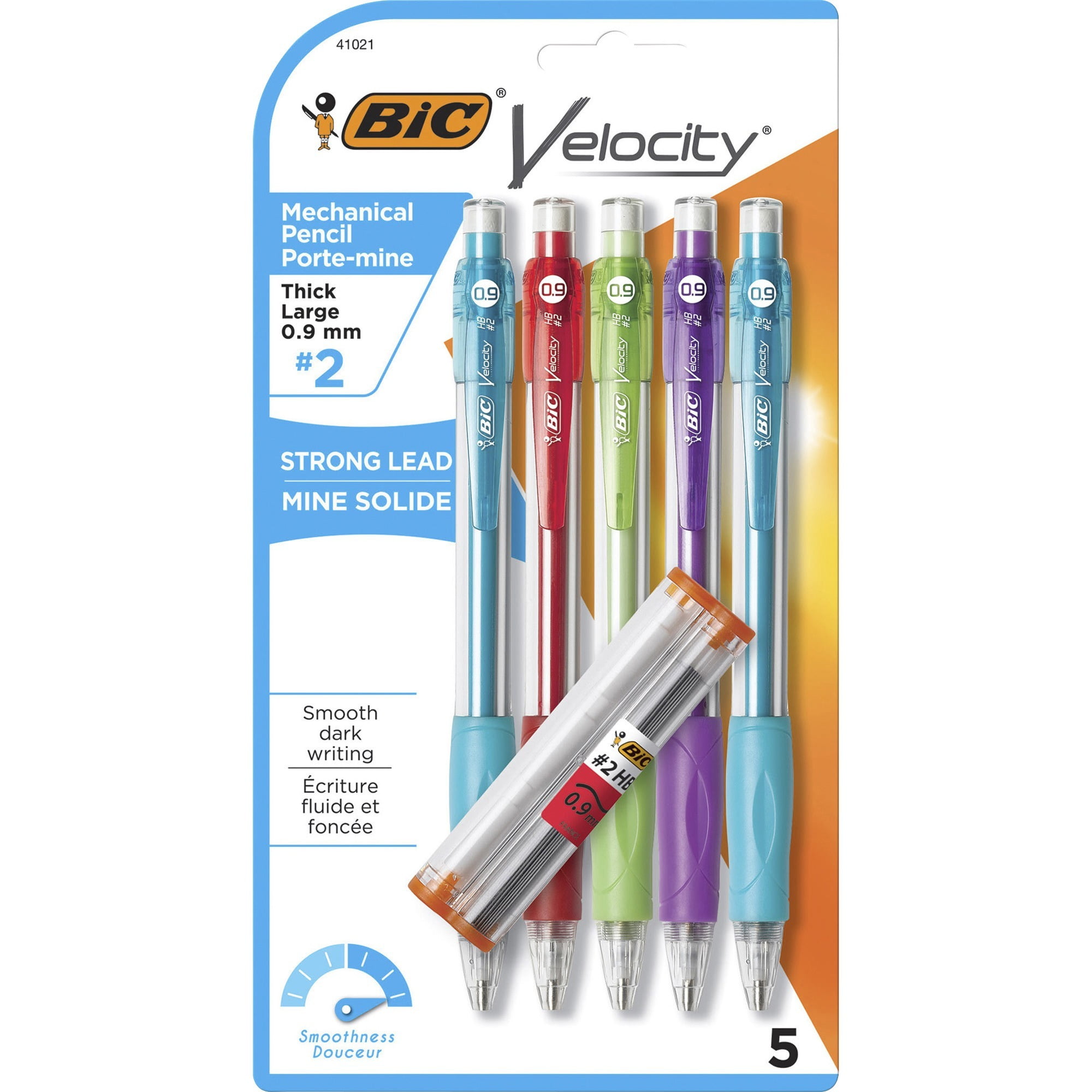 Bic Mechanical Pencils - #2 Lead - 0.9 Mm Lead Diameter - Refillable - 5 / Pack