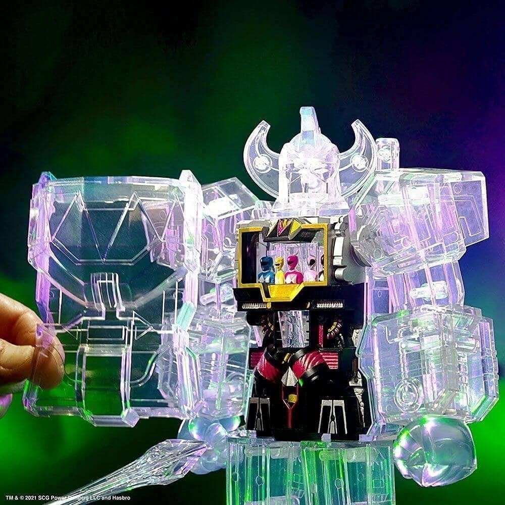 Super7 Power Rangers Clear Megazord Figure 11in Super Cyborg Mighty Morphin  - Walmart.com
