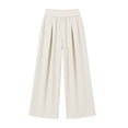 thumbnail image 7 of Mifsaly Wide Leg Track Pants Women High Waisted Pleated Athletic Pant Lightweight Breathable Flowy Casual Daily Wear Workout Clothes with Pockets White,L, 7 of 7