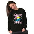 thumbnail image 4 of Smurfette Always Vibing Diamonds Women Crewneck Sweatshirt Brisco Brands S, 4 of 5