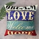 thumbnail image 4 of Paquete de 4 fundas de almohada decorativas Love Life, cuadradas, de algodón y lino, de 45 x 45 cm., 4 of 5