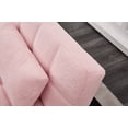 thumbnail image 6 of Convertible Single Sofa Bed Futon with Gold Metal Legs Teddy Fabric -Versatile Sleeper Sofa Couch-Pink, 6 of 7