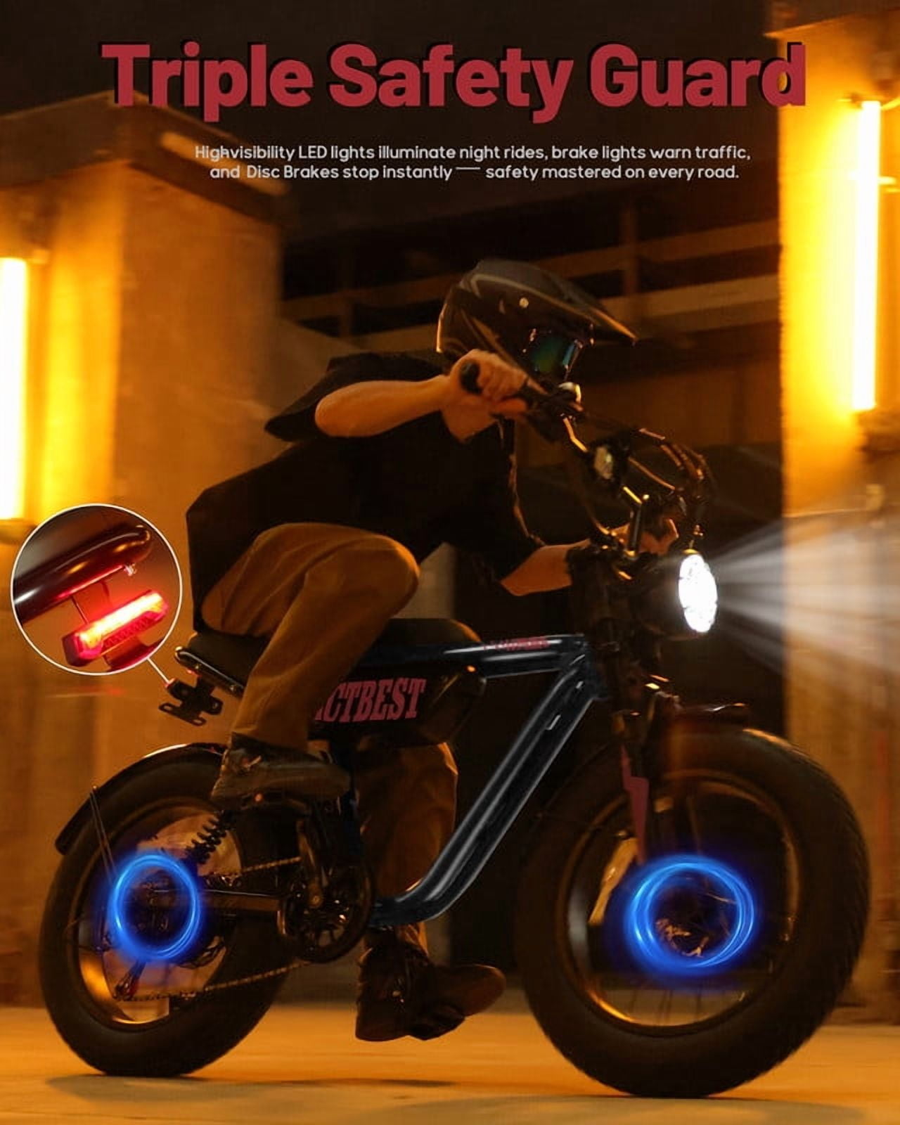 Electric Bike for Adults, Peak 1500W 28 MPH Fat Tire All-Terrain Electric Motorcycle, Full Suspension Mountain Electric Dirt Bike for Men/ Women Black & Red