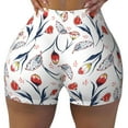 thumbnail image 2 of Haiem Tulips Flowers No Front Seam Biker Shorts for Women Yoga Workout Gym Bike Shorts with Tummy Control Moisture-Wicking-X-Large, 2 of 9