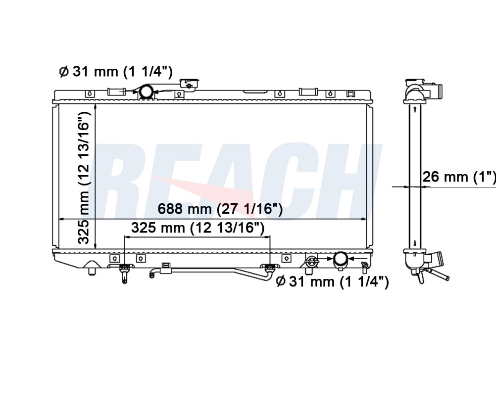 REACH Radiator 41-1174 for Toyota Celica 1990-1993