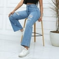 thumbnail image 5 of JGNGSHN Women's High Rise Barrel Jeans Casual Retro Straight Leg Denim Pants Loose Distressed Trousers, 5 of 7
