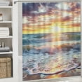 thumbnail image 6 of Fenyluxe Sunset Waves Pretty Shower Curtain Bathroom Decor Polyester Fabric for Home Bathtubs Decoration with Hooks 60x72, 6 of 7