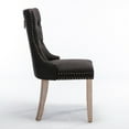 thumbnail image 6 of GAKMCIL Linen Dining Chair (Set of 2), Comfy Tufted Fabric Upholstered Dining Chair with Nailhead Trim, Solid Wood Legs, Weight Capacity 300lb for Dining Room and Kitchen (Black), 6 of 14