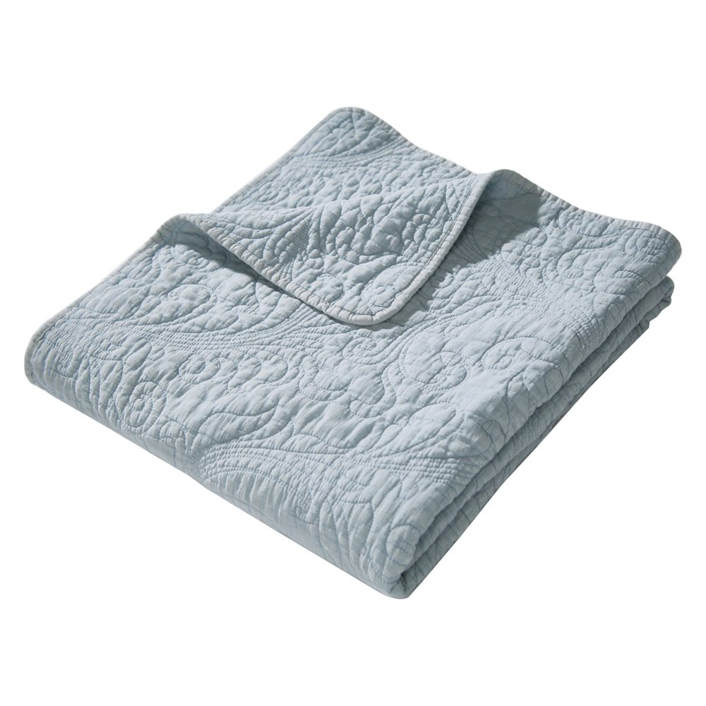 Shabby Chic Embroidered Quilted Throw
