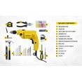 thumbnail image 3 of Sdh550kp 550w 10mm Corded Single Speed | Hammer Drill Machine & Hand Tool Kit -120-Pieces - Includes Hammer Drill, Measurement Tape, Drill Bits, Hammer, | Yellow & Black, Accessories, 3 of 4